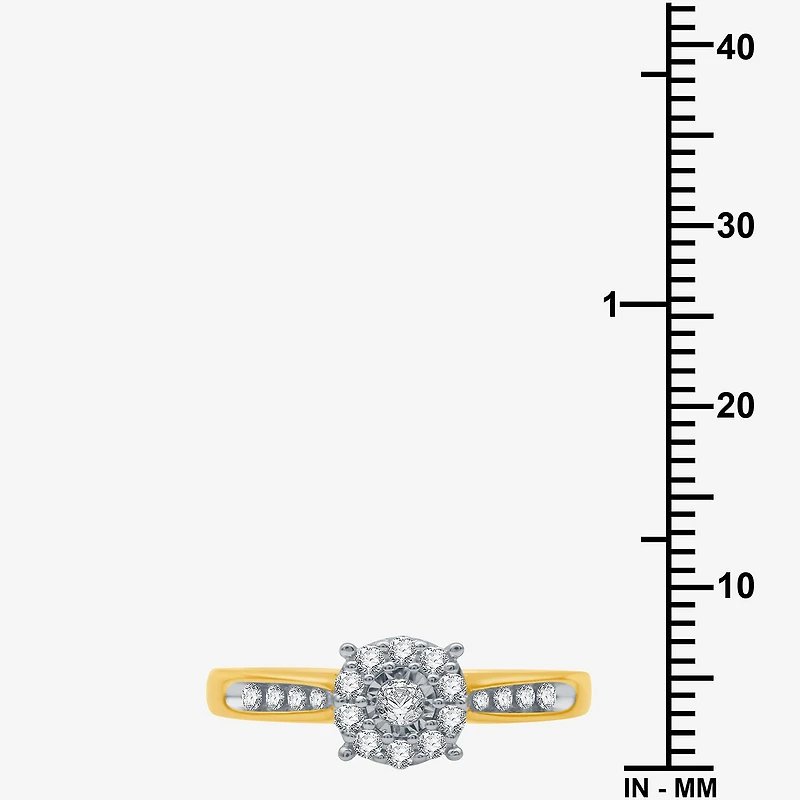 I Said Yes (H-I / I1) Womens 3/8 CT. T.W. Lab Grown White Diamond Sterling Silver Round Side Stone Halo Bridal Set