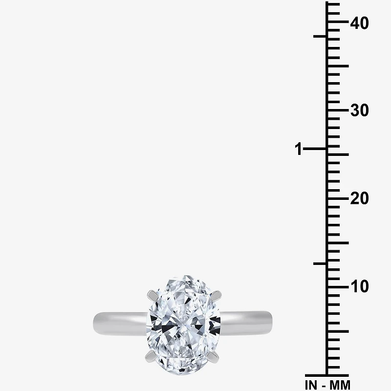 (G / VS2) Womens 3 CT. Lab-Grown White Diamond 14K Gold Oval Solitaire Engaement Ring