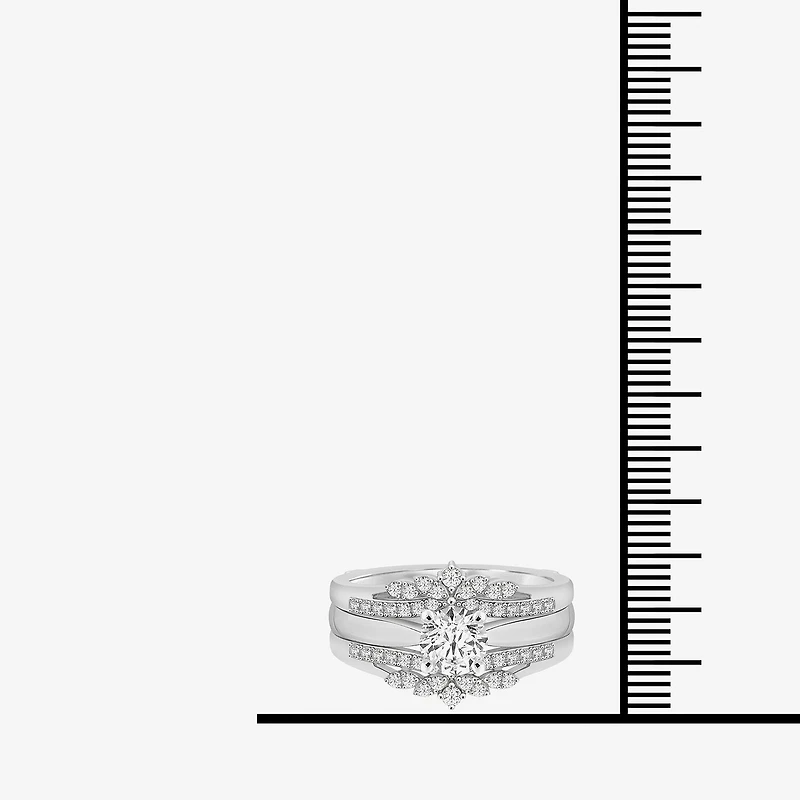 Womens 1/4 CT. T.W. Natural White Diamond 14K Gold Ring Guard
