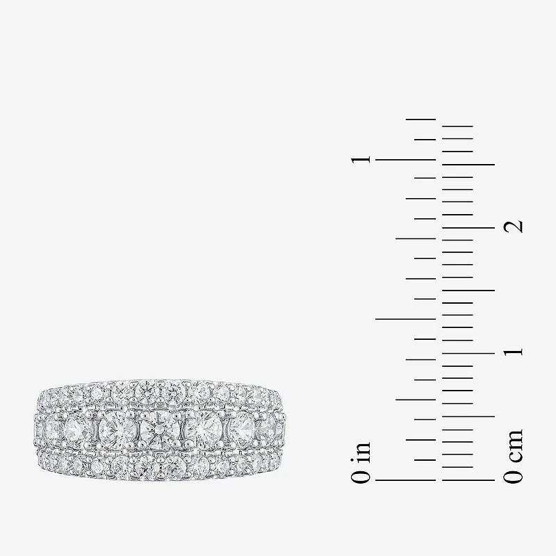 (H-I / I1) Womens 2 CT. T.W. Lab Grown White Diamond 10K Gold Anniversary Band