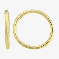 Mens 14K Gold 12mm Round Hoop Earrings