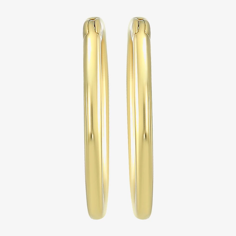 Mens 14K Gold 12mm Round Hoop Earrings