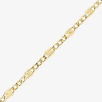 Womens 14K Gold 7.5 Inch Semisolid Figaro Chain Bracelet