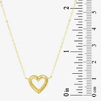 Womens 10K Gold Heart 16 Inch Pendant Necklace