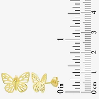 14K Gold 11.8mm Butterfly Stud Earrings