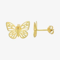14K Gold 11.8mm Butterfly Stud Earrings