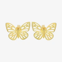 14K Gold 11.8mm Butterfly Stud Earrings