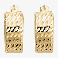 Womens 14K Gold 12mm Round Hoop Earrings