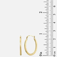 Womens 14K Gold 20mm Oval Hoop Earrings