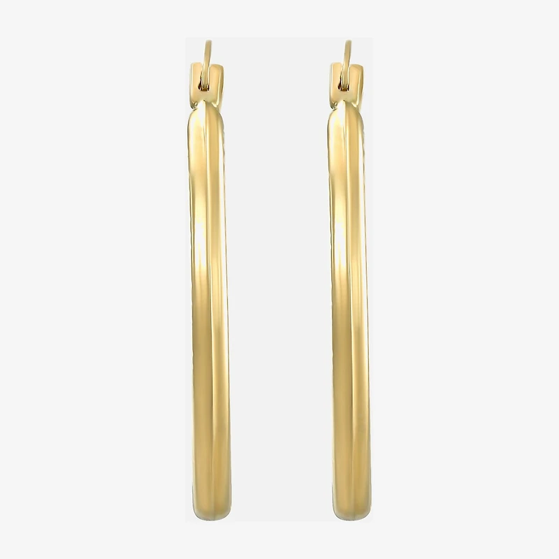 Womens 14K Gold 20mm Oval Hoop Earrings