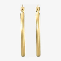 Womens 14K Gold 20mm Oval Hoop Earrings