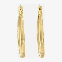 Womens 14K Gold 20mm Oval Hoop Earrings
