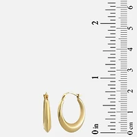 Womens 14K Gold 17mm Round Hoop Earrings
