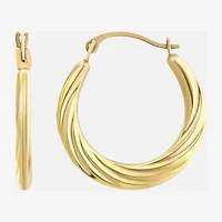 Womens 10K Gold 18mm Round Hoop Earrings