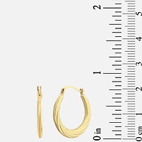 Womens 10K Gold 18mm Round Hoop Earrings