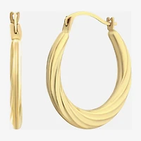 Womens 10K Gold 18mm Round Hoop Earrings
