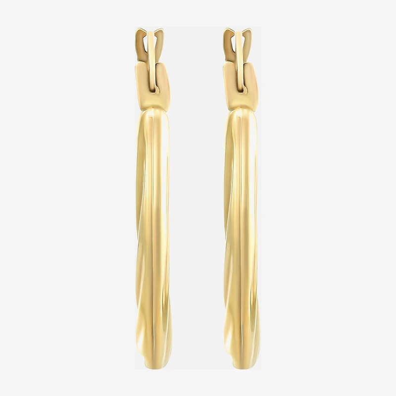 Womens 10K Gold 18mm Round Hoop Earrings