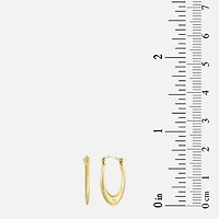 Womens 10K Gold 14.5mm Oval Hoop Earrings