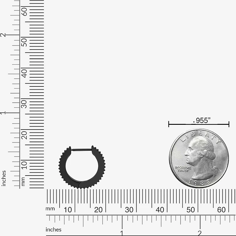Mens Stainless Steel 16mm Hoop Earrings