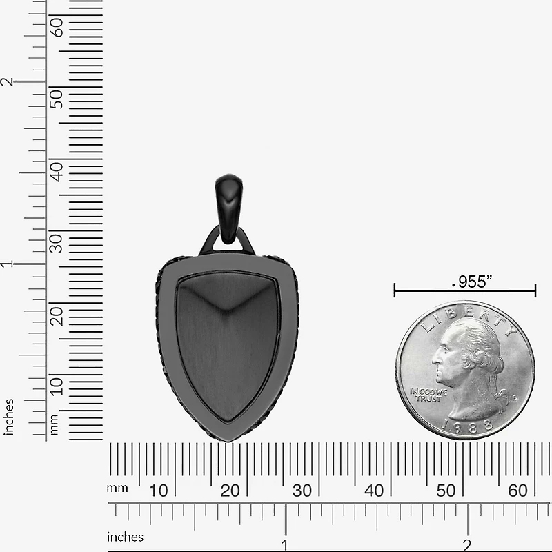 Shield Mens Stainless Steel 24 Inch Pendant Necklace