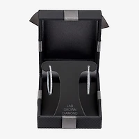 (I1-I2/ G-H) Womens 1/4 CT. T.W. Lab Grown White Diamond Sterling Silver 23.4mm Hoop Earrings