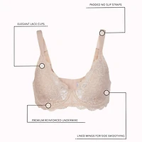 Leading Lady® Scalloped Lace Underwire Full Figure Bra- 5044