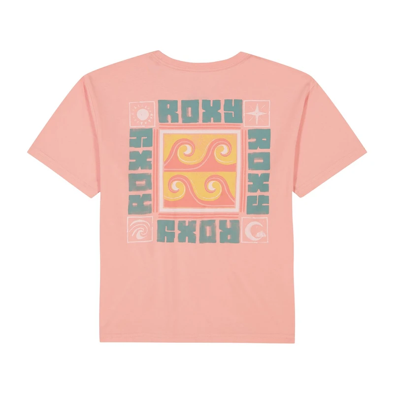 Roxy Big Kid Girls Crew Neck Short Sleeve Oversized Graphic T-Shirt