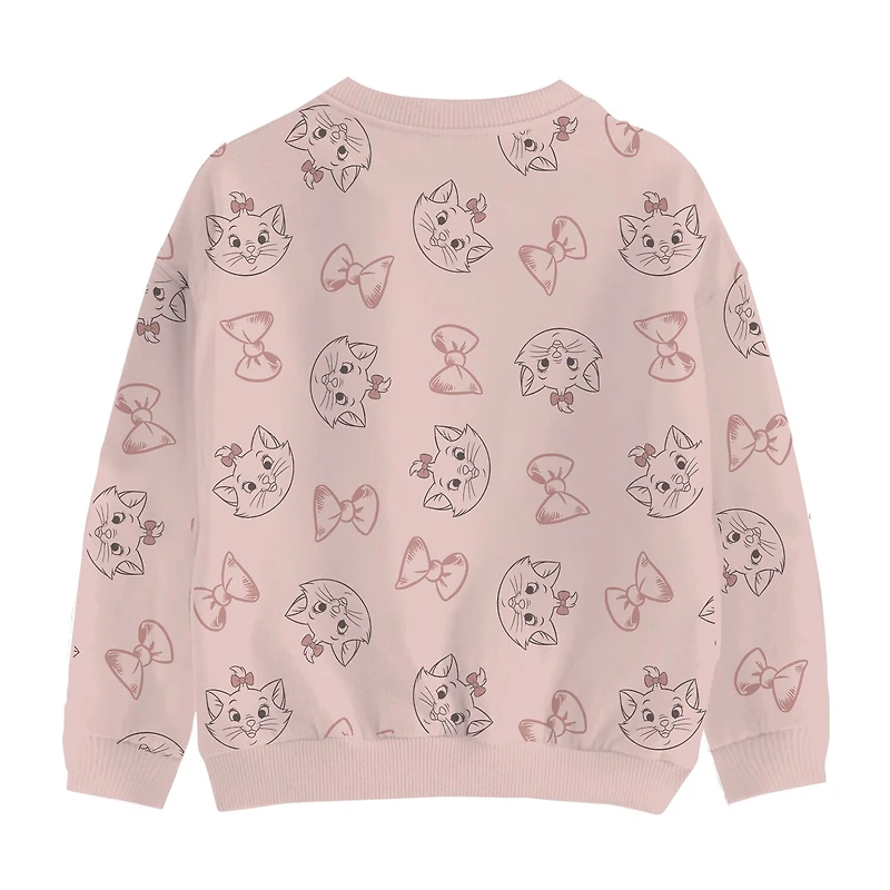 Disney Collection Little & Big Kid Girls Crew Neck Fleece Long Sleeve The Aristocats Sweatshirt