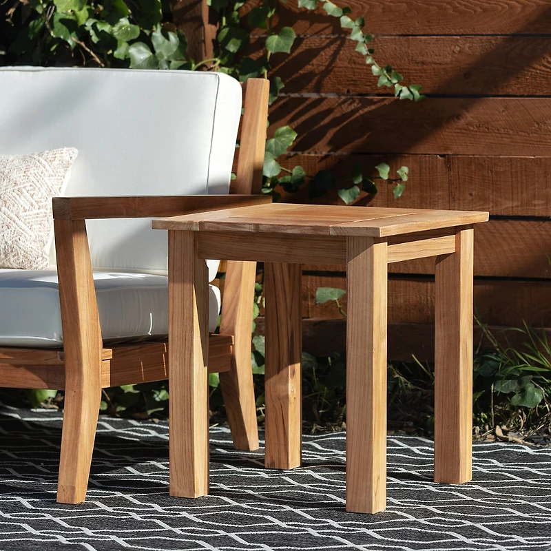 Carlbach Outdoor Teak 22" Side Table