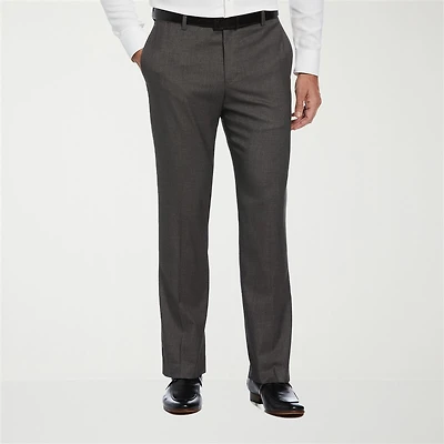 Savane Premium Stretch Expandable Waist Mens Straight Fit Dress Flat Front Pant