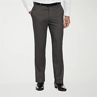 Savane Premium Stretch Expandable Waist Mens Straight Fit Dress Flat Front Pant