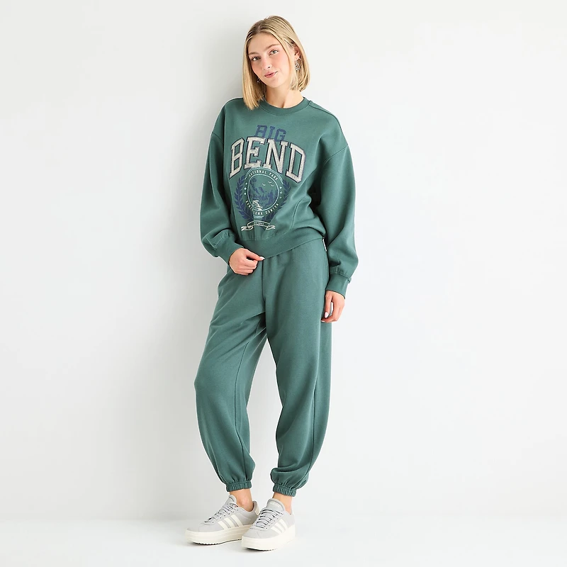 Arizona Oversized Womens Juniors Crew Neck Long Sleeve Sweatshirt