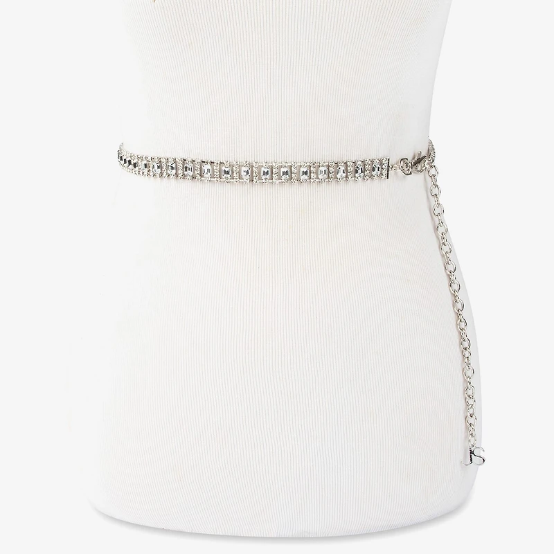 JS Jessica Simpson Diamond Chain Womens Belt
