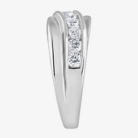 (G / Si1-Si2) Mens 1 CT. T.W. Lab Grown White Diamond Sterling Silver Wedding Band