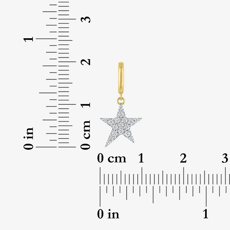 Charmed by Diamond Addiction 1/10 CT. T.W. Star (G-H / Si2- I1) White 14K Gold Over Silver Charm