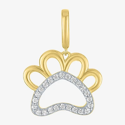 Charmed by Diamond Addiction 1/10 CT. T.W. Paw Print (G-H / Si2- I1) White 14K Gold Over Silver Charm