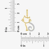 Charmed by Diamond Addiction 1/10 CT. T.W. Cat (G-H / Si2- I1) White 14K Gold Over Silver Charm