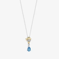 Enchanted Disney Fine Jewelry Womens Diamond Accent Genuine Blue Topaz 14K Gold Over Silver 18 Inch Pendant Necklace