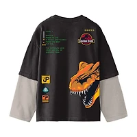 Little & Big Kid Boys Crew Neck Long Sleeve Regular Fit Jurassic World Graphic T-Shirt