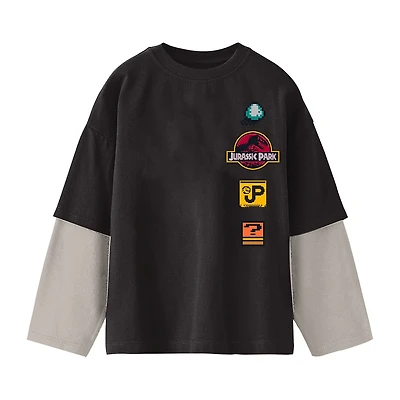 Little & Big Kid Boys Crew Neck Long Sleeve Regular Fit Jurassic World Graphic T-Shirt