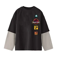 Little & Big Kid Boys Crew Neck Long Sleeve Regular Fit Jurassic World Graphic T-Shirt