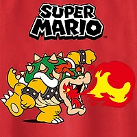 Little & Big Kid Boys Crew Neck Long Sleeve Regular Fit Super Mario Bowser Graphic T-Shirt