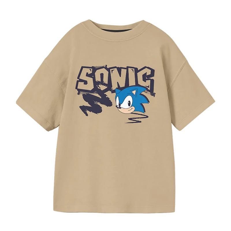 Little & Big Kid Boys Crew Neck Short Sleeve Oversized Sonic the Hedgehog Graphic T-Shirt