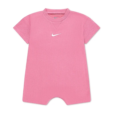 Nike Baby Girls Short Sleeve Striped Romper