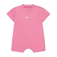 Nike Baby Girls Short Sleeve Striped Romper