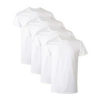 Hanes Mens 4 Pack Short Sleeve Crew Neck Moisture Wicking T-Shirt Bonus
