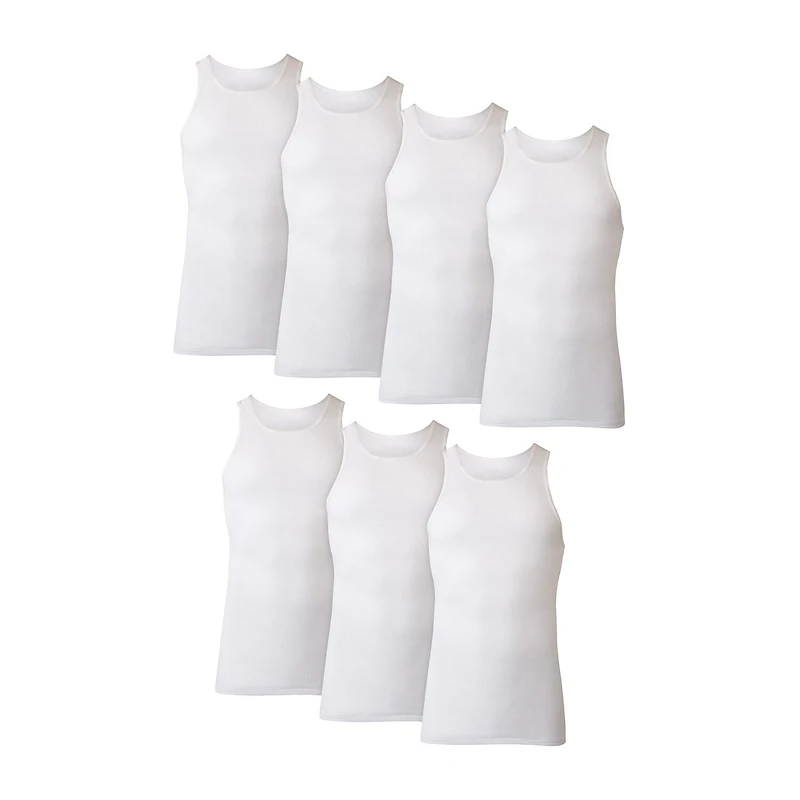 Hanes Mens U Neck Sleeveless 7 Pack Tank Bonus