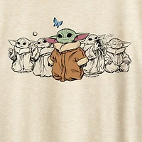 The Mandalorian Grogu Butterfly Womens Plus Crew Neck Short Sleeve Regular Fit Baby Yoda Star Wars Graphic T-Shirt