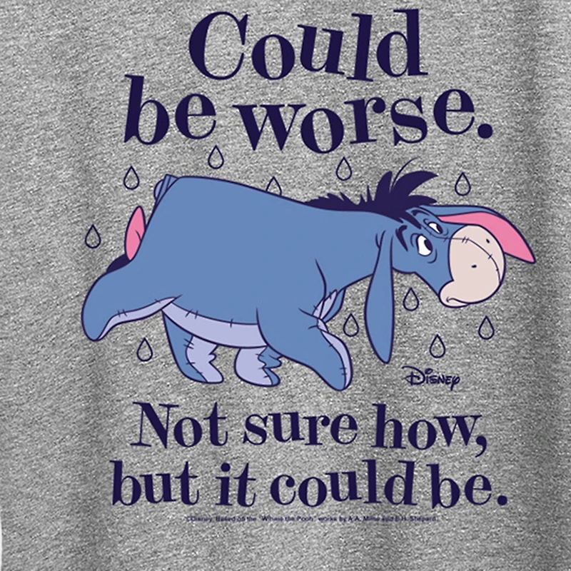 Could Be Worse Eeyore Womens Plus Crew Neck Short Sleeve Regular Fit Graphic T-Shirt