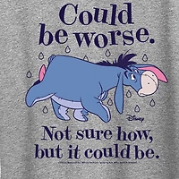 Could Be Worse Eeyore Womens Plus Crew Neck Short Sleeve Regular Fit Graphic T-Shirt